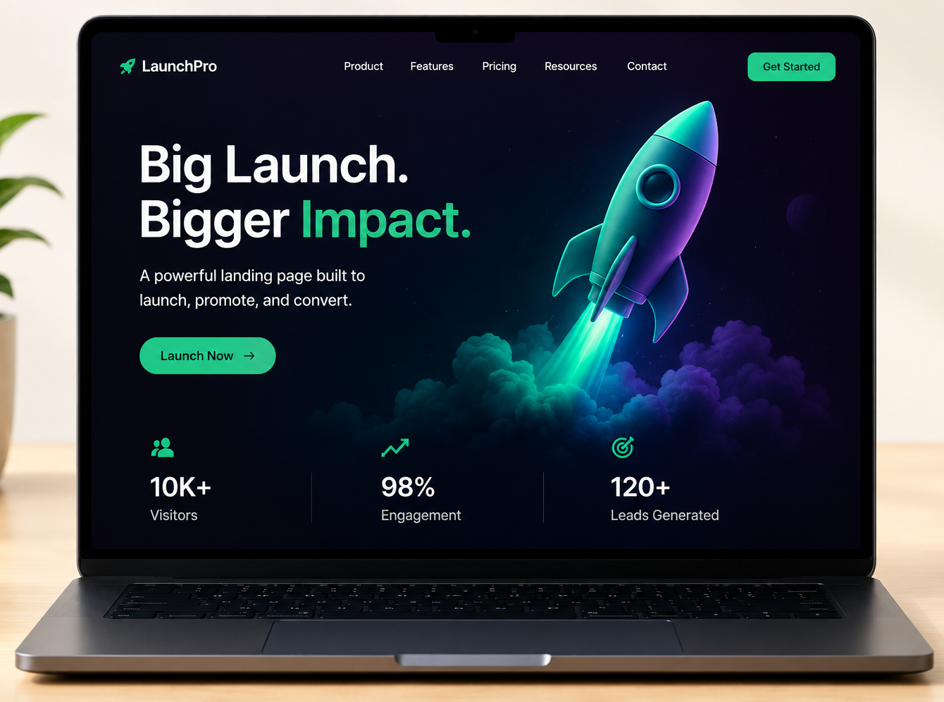 Landing page mockup
